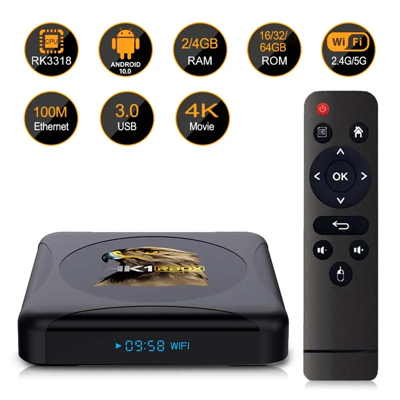 Mini HK1 R1 Android 10.0 4K TV Box Global Media Player Rk3318 TV Set Top Box HK1 R1 Mini