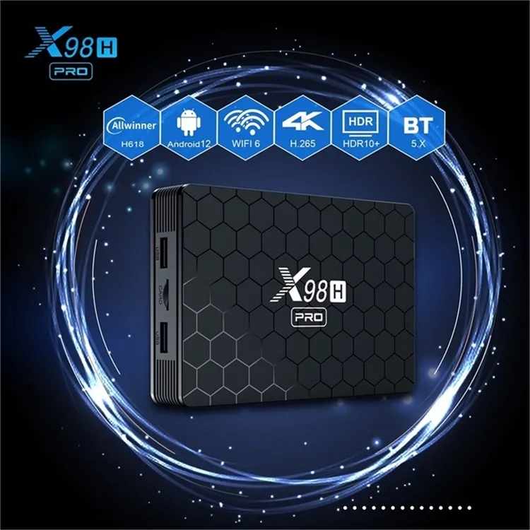 2025 Newest X98h PRO Android TV Box 12.0 Smart TV Box H618 WiFi 4K HD 4GB 32GB X98hpro Set Top Box