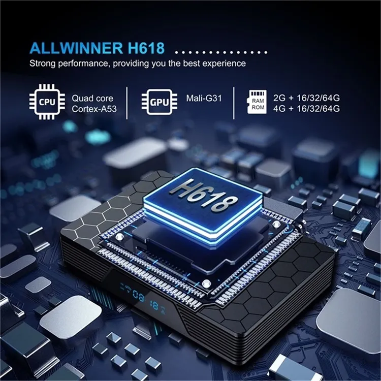 2025 Newest X98h PRO Android TV Box 12.0 Smart TV Box H618 WiFi 4K HD 4GB 32GB X98hpro Set Top Box