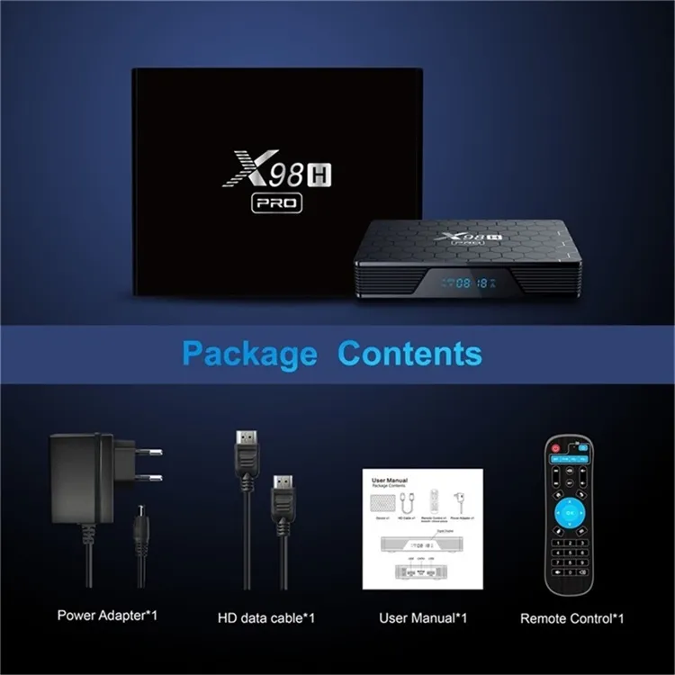 2025 Newest X98h PRO Android TV Box 12.0 Smart TV Box H618 WiFi 4K HD 4GB 32GB X98hpro Set Top Box