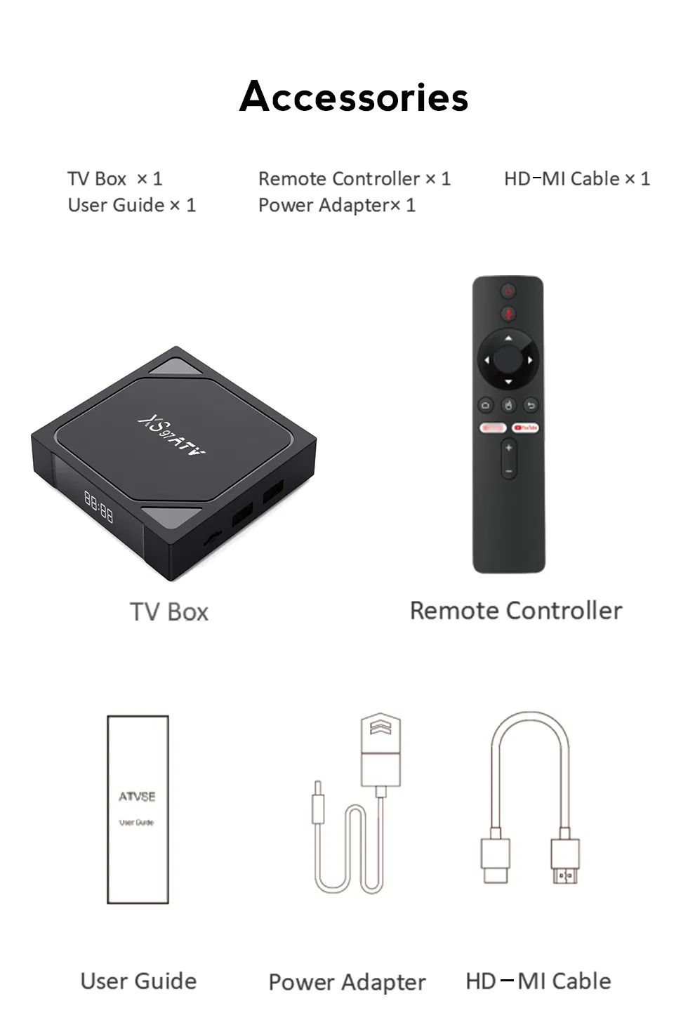 Custom OEM High Quality 2GB 16g 2.4G+5g WiFi Xs97 Set Top Box Android 10 4K Hdr Smart TV Box