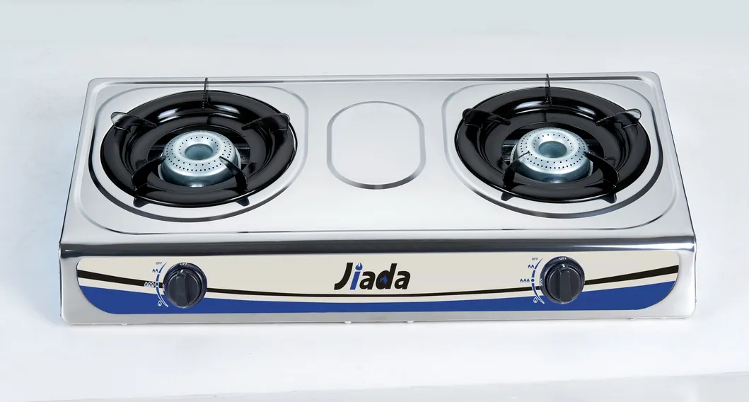 Africa Market Hot Slae Stainless Steel Commercial Cooktop 2 Burner Gas Cooker Stove