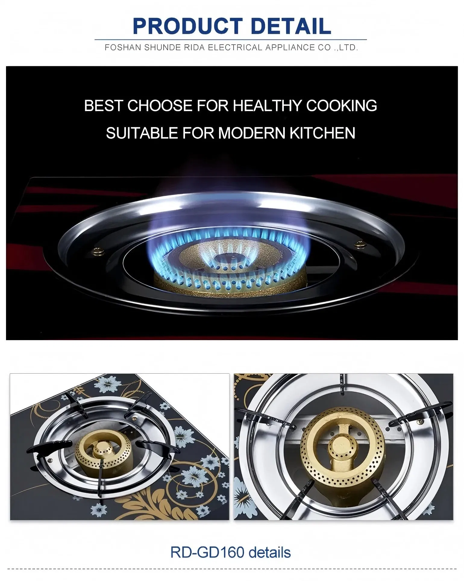 Tempered Glass Gas Stove Two Burner Gas Stove