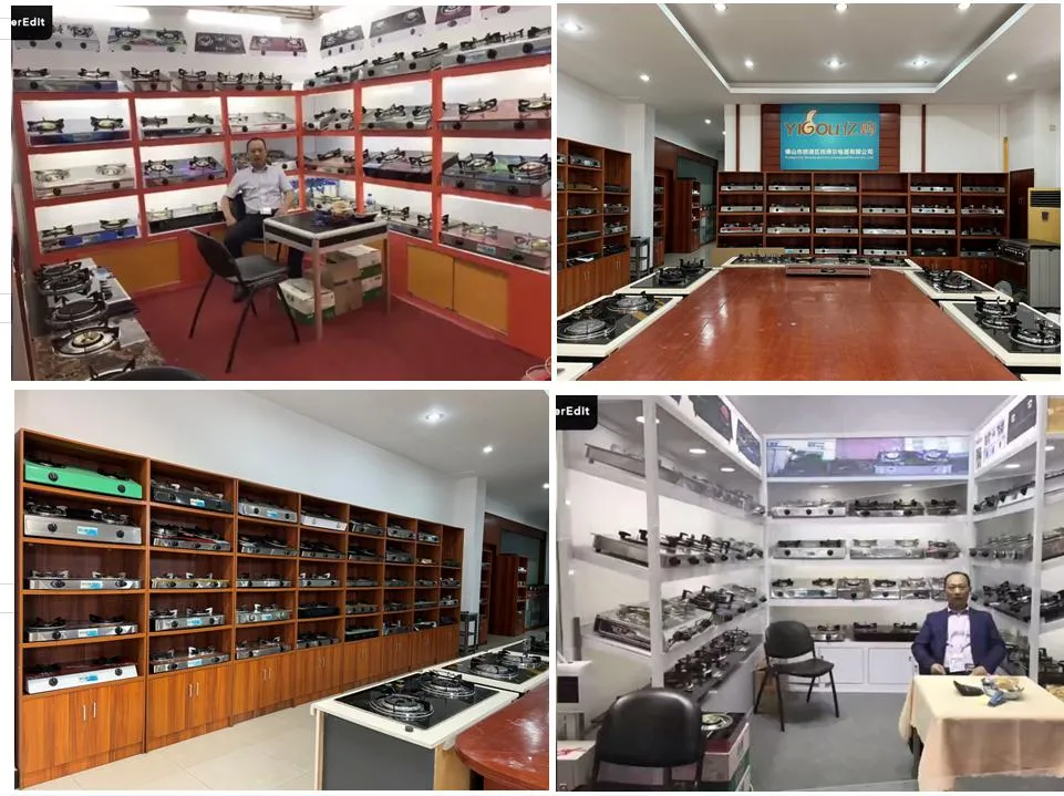 Cooking Appliance 4 Brass Burner Glass Mirror Finish Black Gas Stove