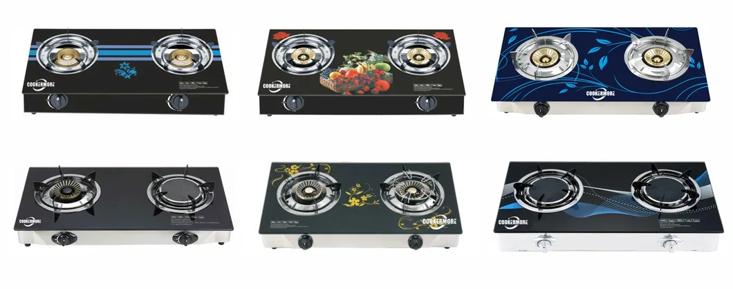 Africa Fashion Kitchen Stainless Steel Material Tempered Glass Top Gas Stove
