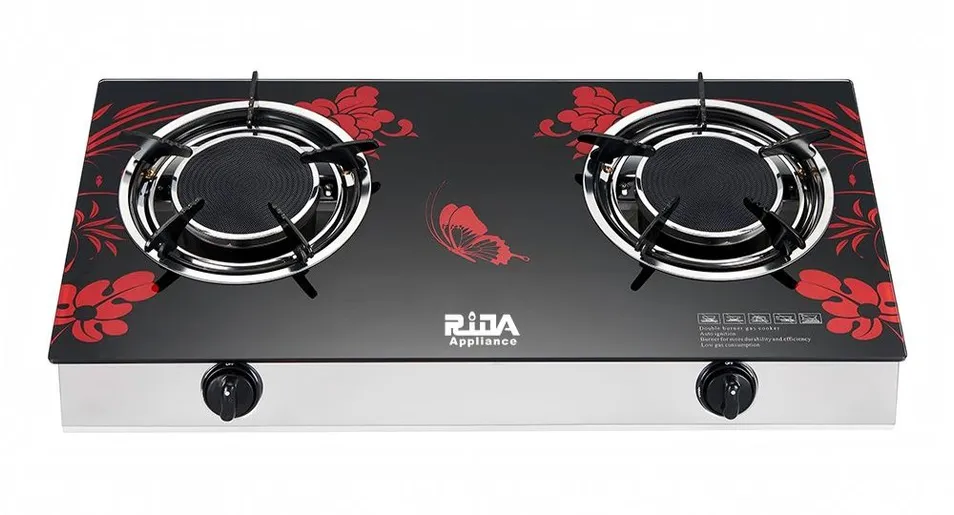 Bestselling Infrared Table Gas Cooker with Ceramic Glass Cooktop 2-Burner Stove
