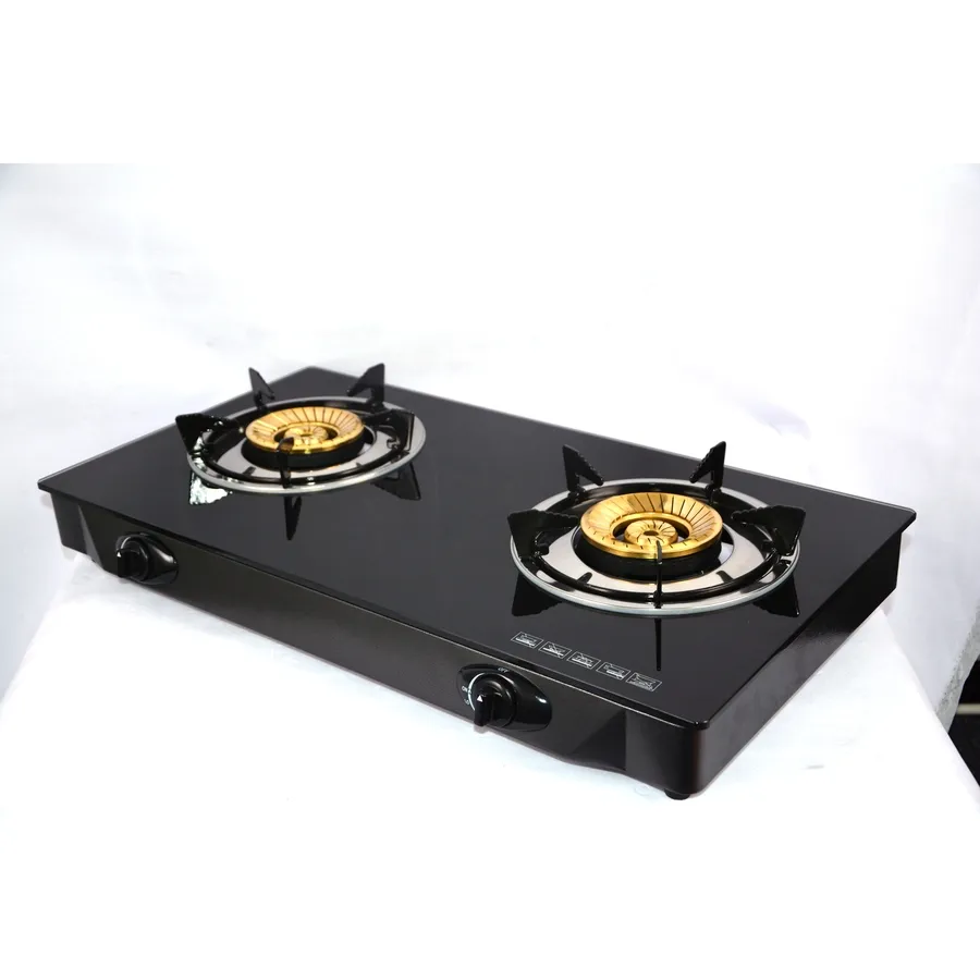 Chinese Custom Desktop 2 Burner Tabletop Tempered Glass LPG Gas Stove