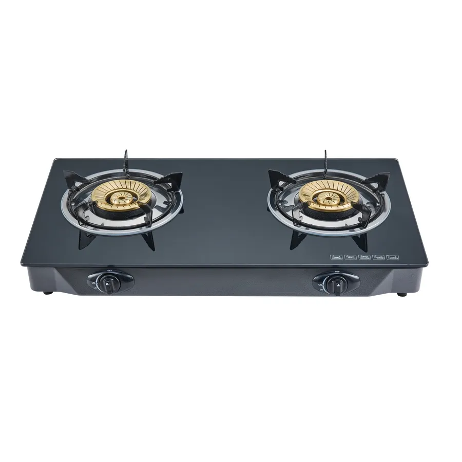 Chinese Custom Desktop 2 Burner Tabletop Tempered Glass LPG Gas Stove