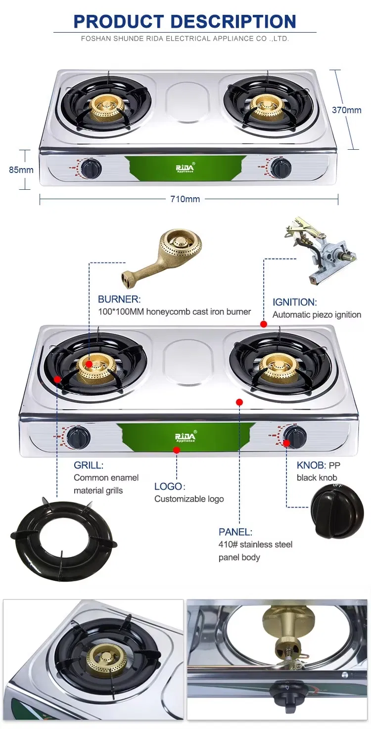 Cheap Price Hot Sale Honeycomb Burner Double Burner Stainless Steel Gas Stove