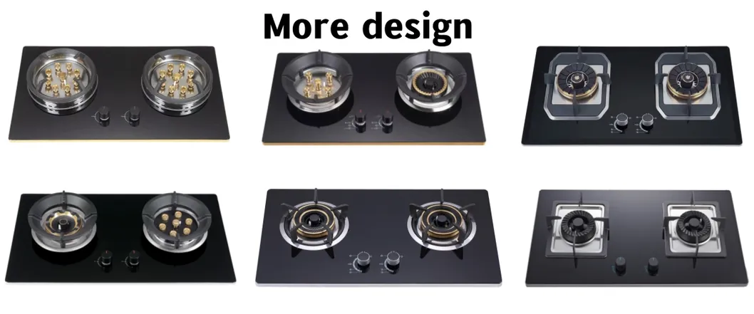 High Efficiency Super Blue Flame 2 Burner Temperred Glass Gas Stove