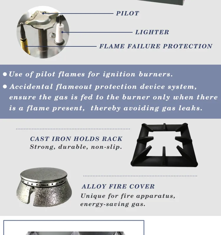 Free Standing Stainless Steel Portable Counter Top 4-Burners Gas Cooking Range Kitchen Table Top Cooker Gas Stove