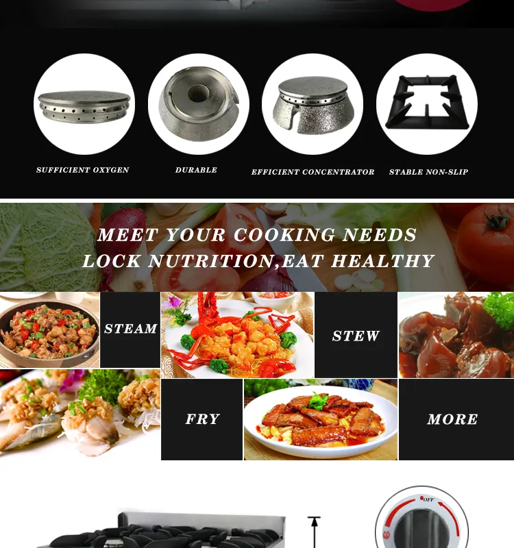 Free Standing Stainless Steel Portable Counter Top 4-Burners Gas Cooking Range Kitchen Table Top Cooker Gas Stove