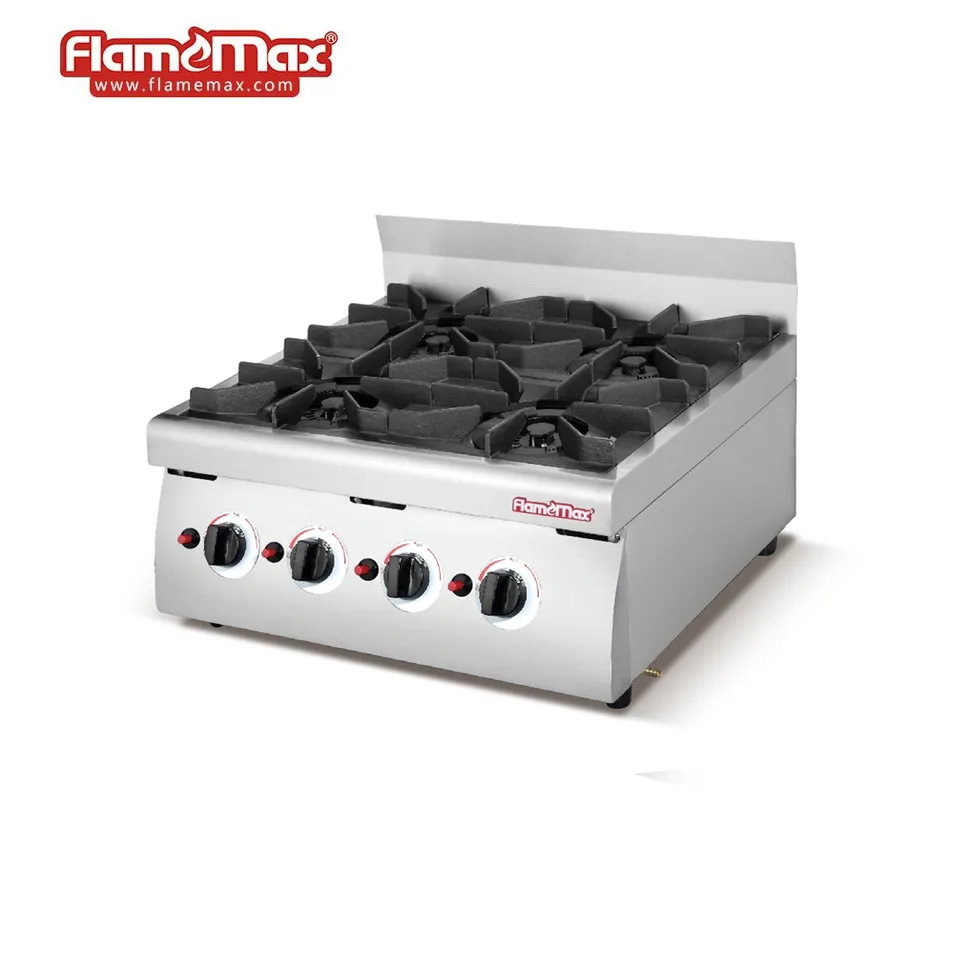 Free Standing Stainless Steel Portable Counter Top 4-Burners Gas Cooking Range Kitchen Table Top Cooker Gas Stove