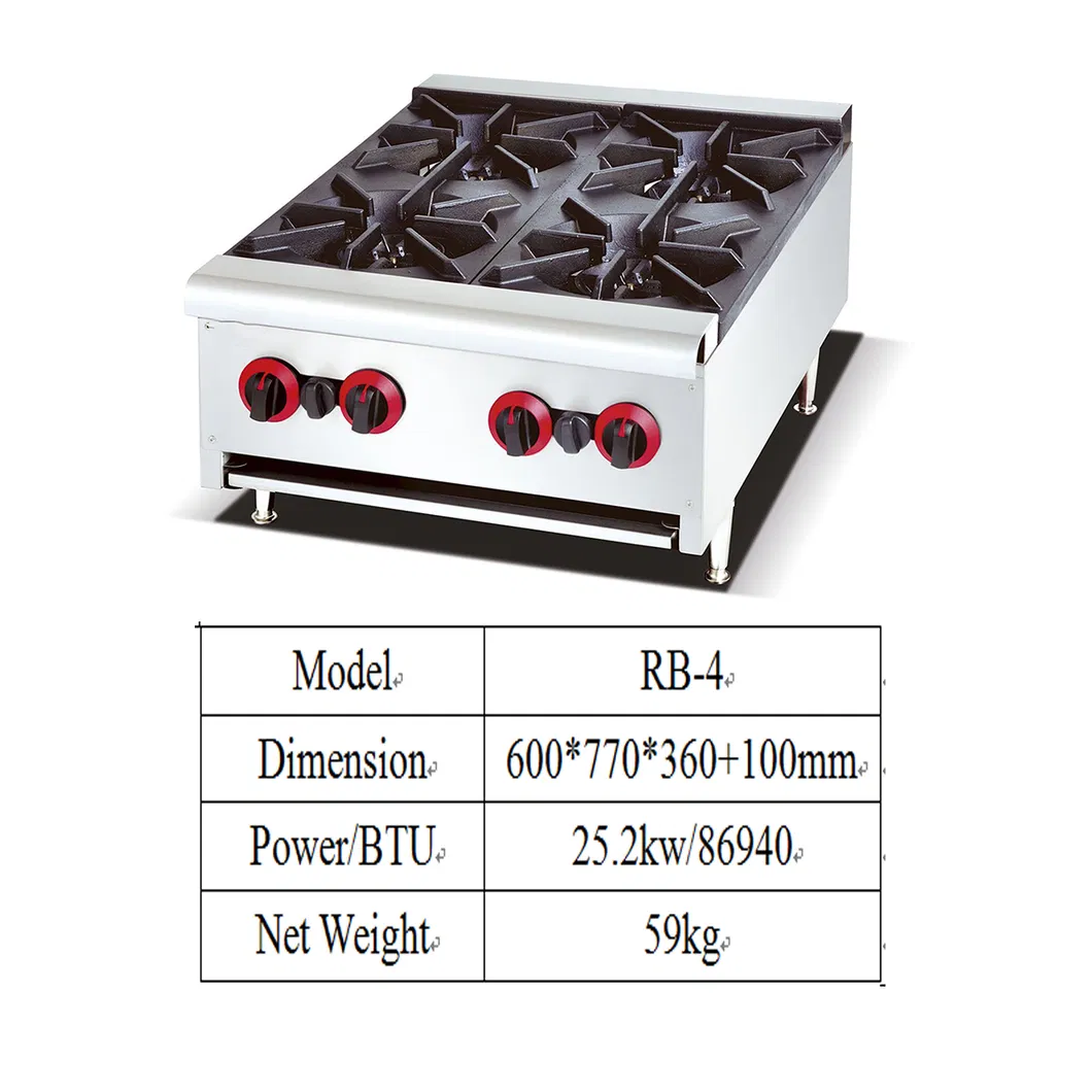 8mm Tempered Glass Easy Cleaning Cast Iron Gas Hob Parts Gas Hob 4 Burner Table Top Gas Stove