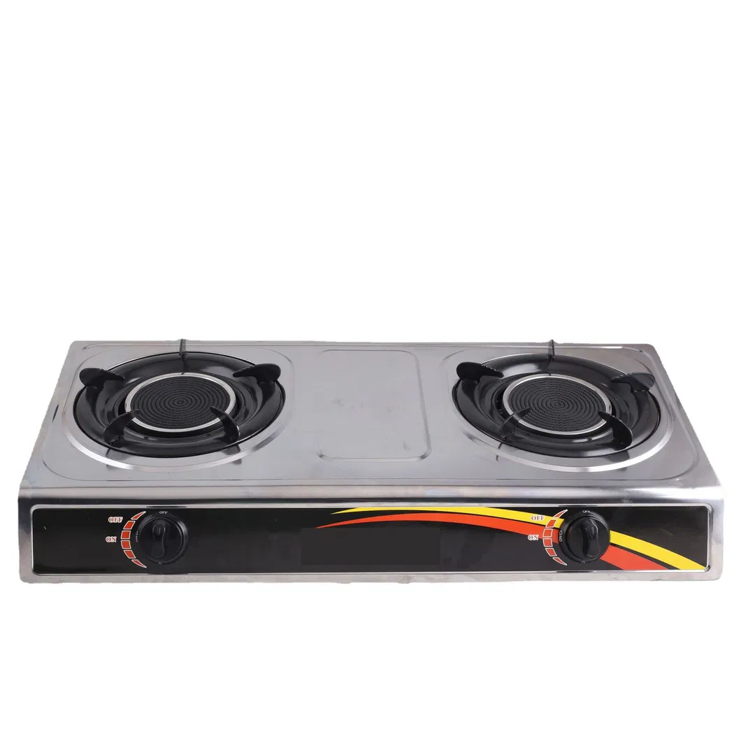 Portable Kitchen Appliances Cooking Stainless Steel Table Top 2 Burner Gas Stove