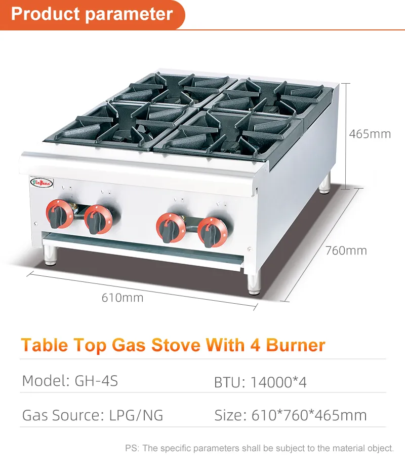 Wholesale Gas Burner Stove 6 Burners Standard Kitchen Appliance 4 Burners