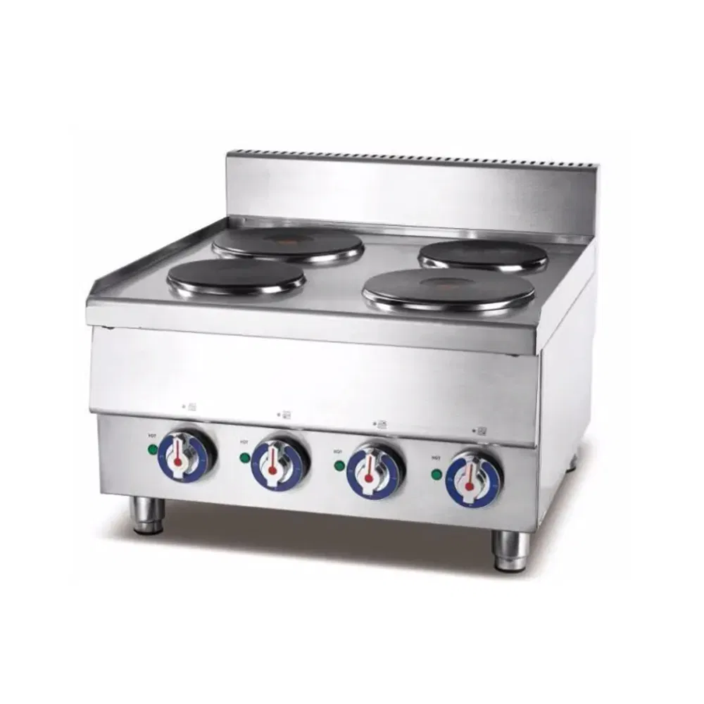 Table Top Gas Stove with 4-Burner for Commercial Hotel Restaurant Kitchen