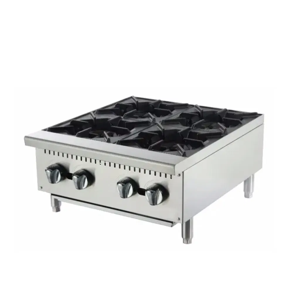 Table Top Gas Stove with 4-Burner for Commercial Hotel Restaurant Kitchen