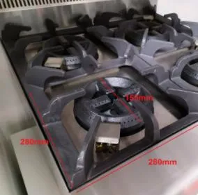 Table Top Gas Stove with 4-Burner for Commercial Hotel Restaurant Kitchen