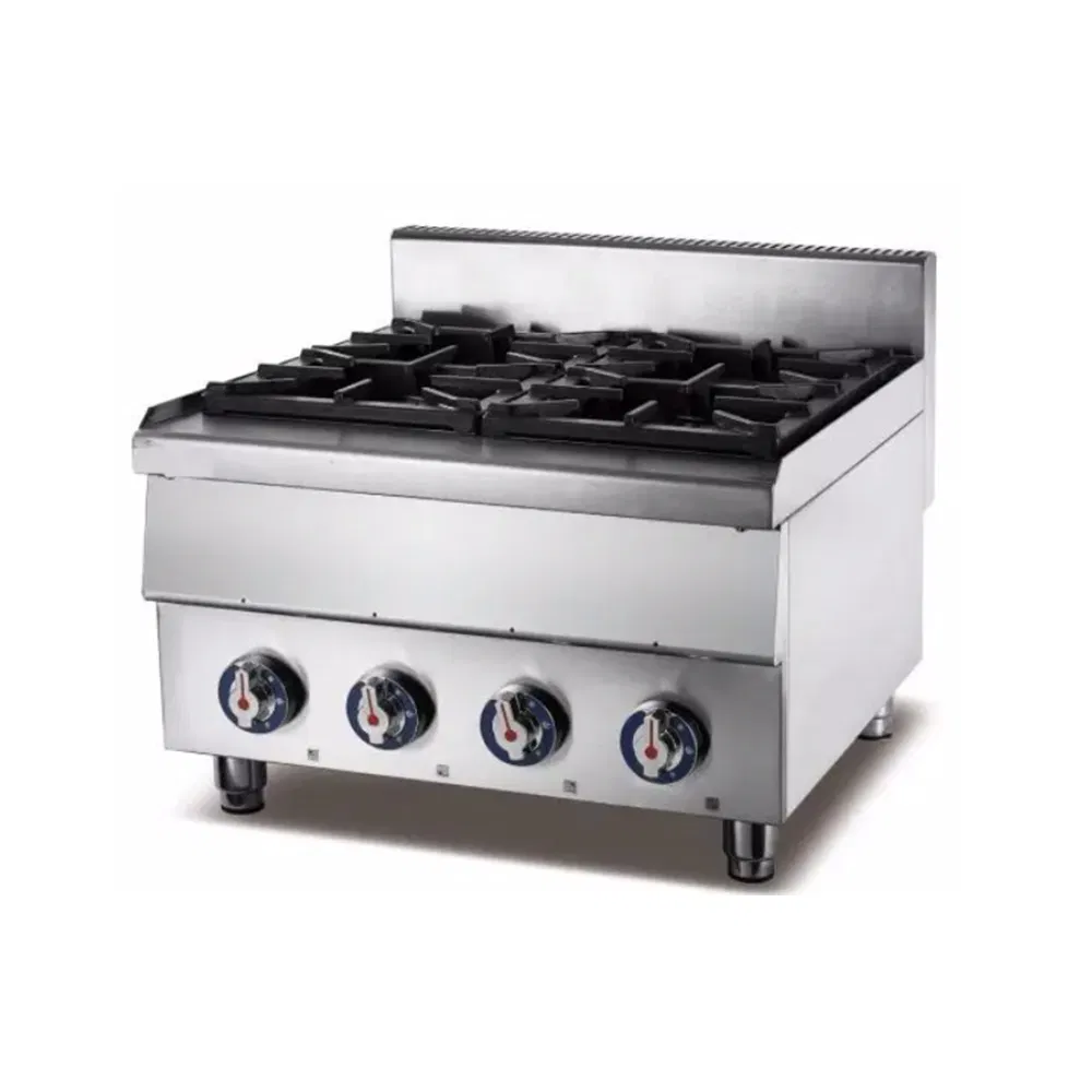 Table Top Gas Stove with 4-Burner for Commercial Hotel Restaurant Kitchen