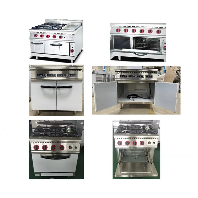 Um-UR-4b Stainless Steel Kitchen Equipment 4 (2/6) Burners Gas Clay Pot Stove Range &amp; Cabinet Gas Commercial 4 (2/6) Burner Stove