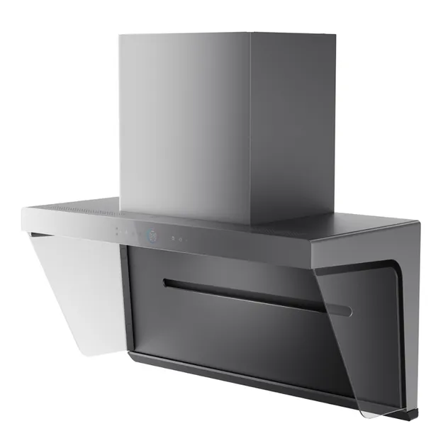 Modern C5 High-Quality Black Kitchen Range Hood for Smoke Extraction 51-60dB Noise Wall-Mounted Cooker Hood