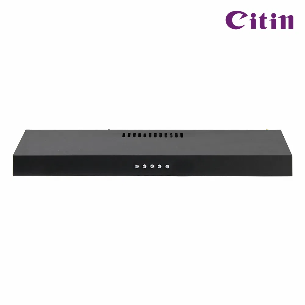 Push Button 3-Speed Silent Easy Control Slim Black Range Hood