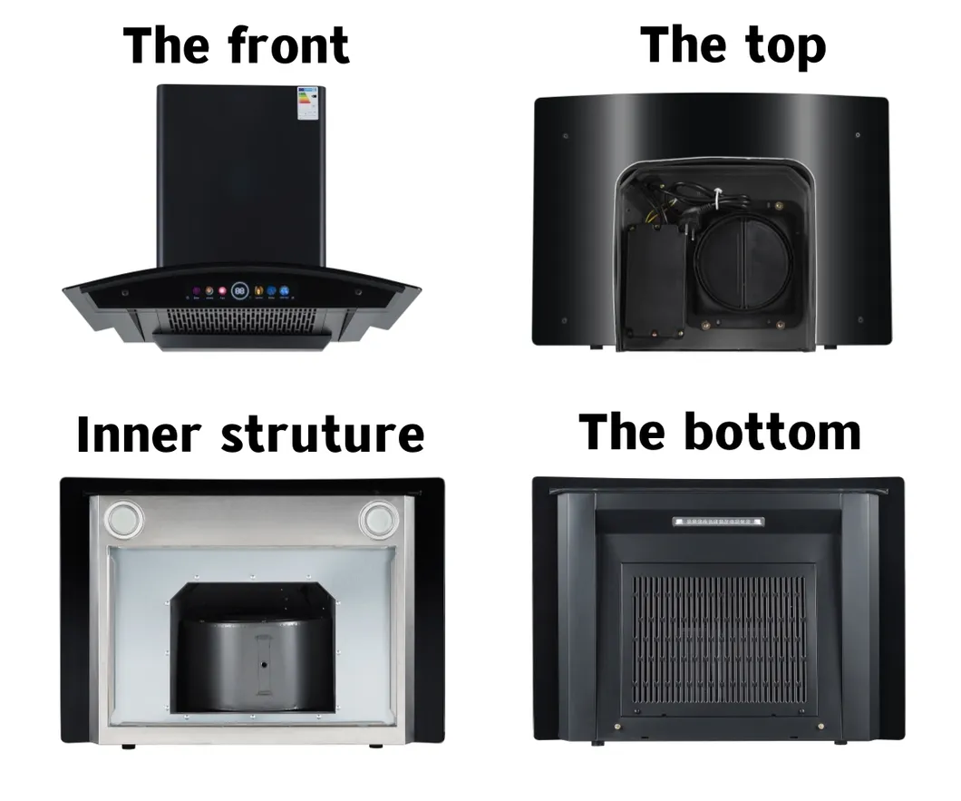 900mm Cruve Glass with Voice Control Smart Function Ai Portable Range Hood