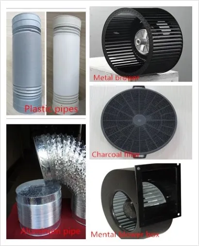 Kitchen Appliance Electric Products Curved Glass Push Button Island Chimney Range Hood