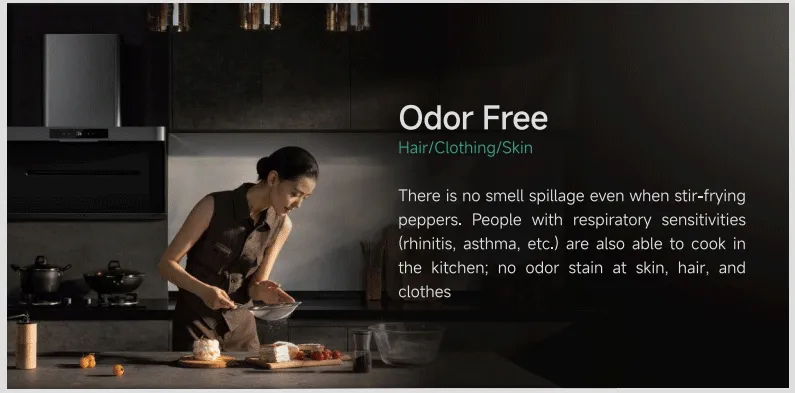 P1 3-Minute Delay Shutdown Electric Range Hood for Kitchen Areas