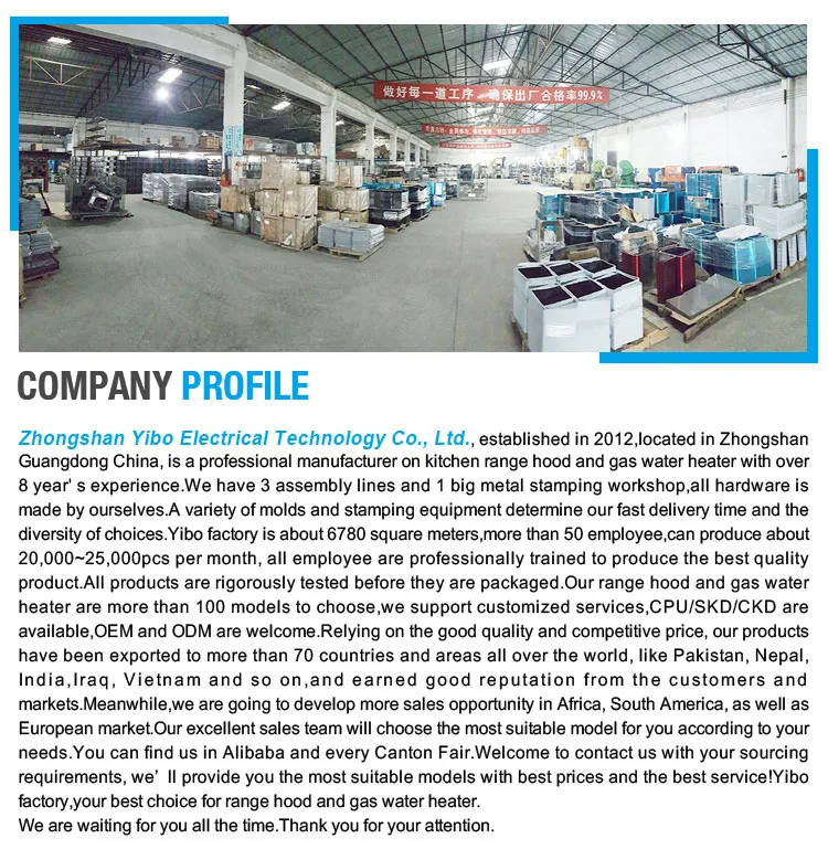 Factory Hot Sell Regular Design for Range Hood with Button Control