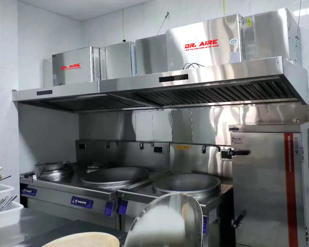 Durable 304 Stainless Steel Island Range Hood for Commercial Kitchens