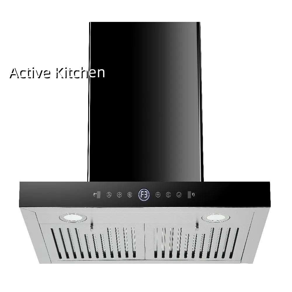 Home Appliance Kitchen Use T-Shape Range Hood with Tempered Glass Smoke Extractor