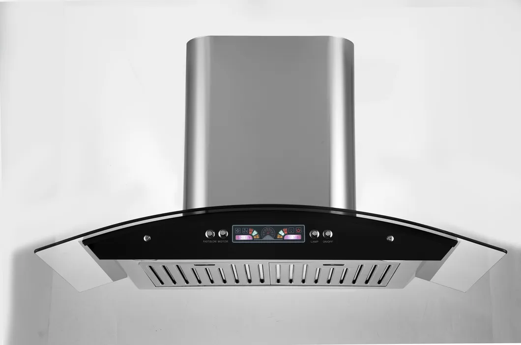 Hot Curved Hoods Stainless Steel Copper Motor 900mm Range Hood