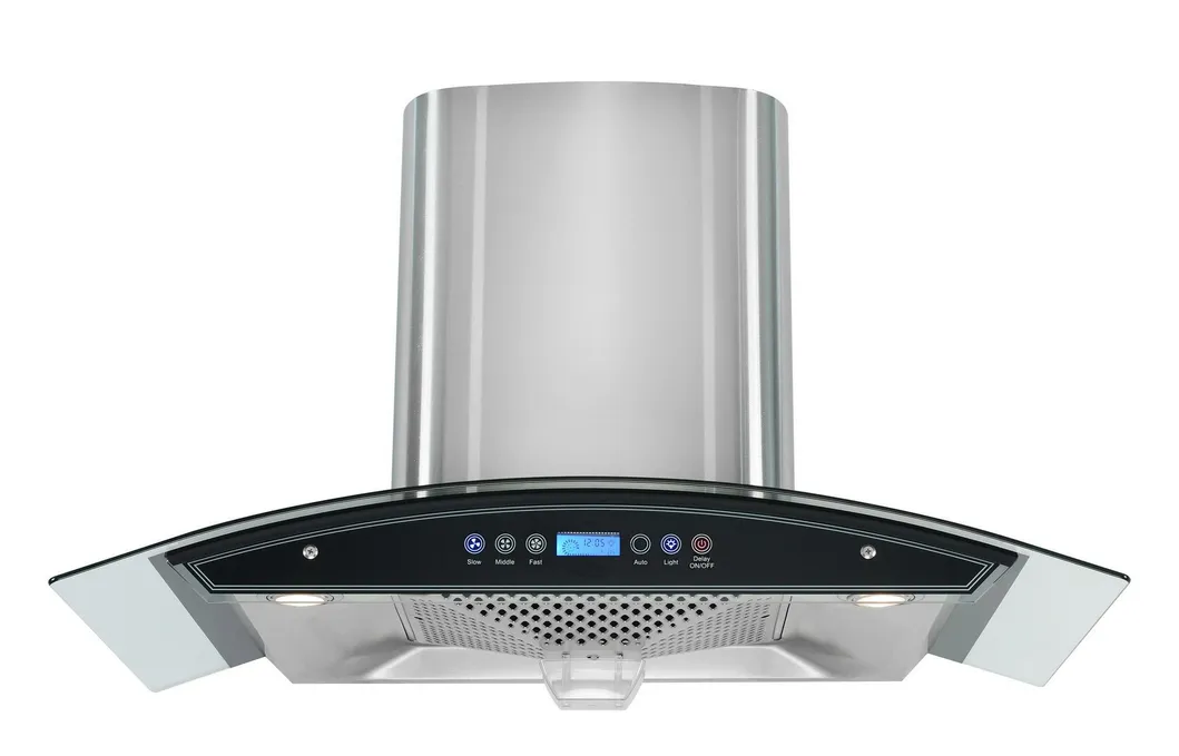 Hot Curved Hoods Stainless Steel Copper Motor 900mm Range Hood