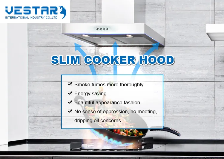 Modern Kitchen 60cm Slide Slim Range Hood with Low Noise