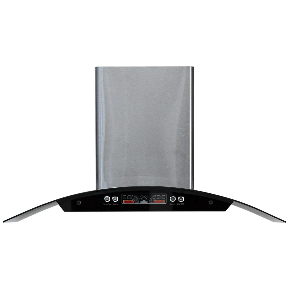 Innovative Wall-Mounted Curved Side Suction Range Hood for Homes