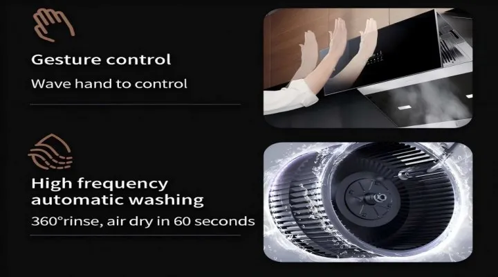 Wall Mount Stainless Steel Telescopic Range Hood with Rocker Button