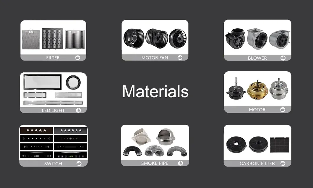 OEM Customized Extractor Range Hood Cooker Hood for Kitchen Island High Quality Low Price Mini Kitchen Smart Range Hoods