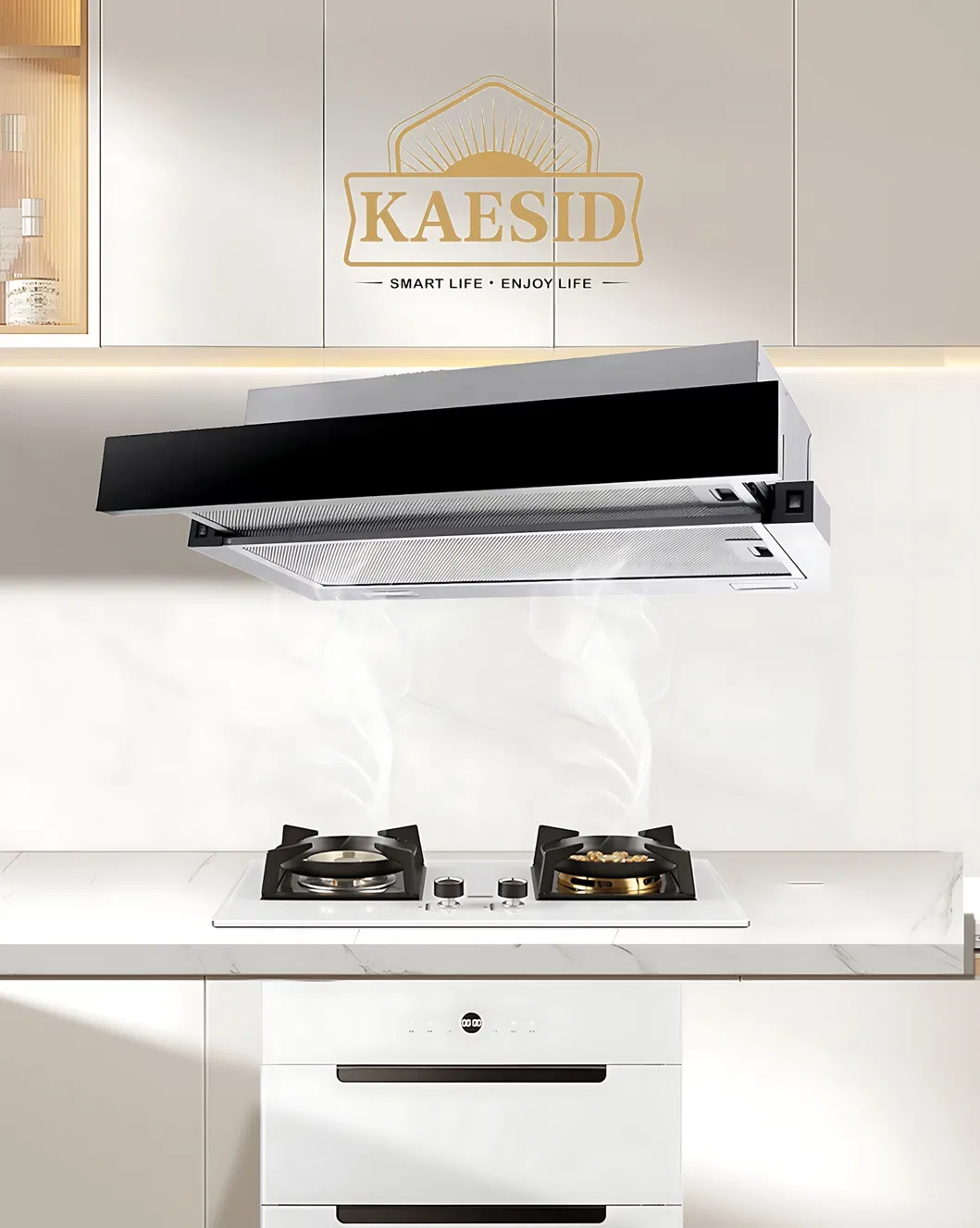 60/70/80/90 Cm Wall Mount Range Hood, Rocker Button, Stainless Steel Telescopic Rangehood