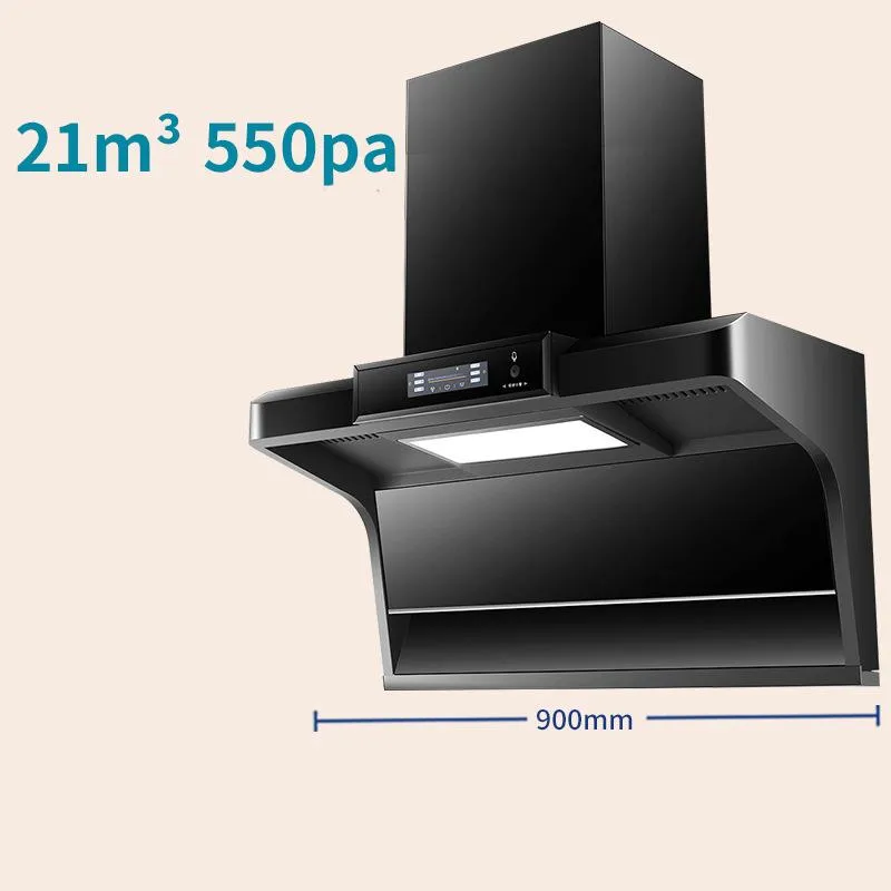Household Kitchen Strong Suction 7 Shaped Top Side Dual Range Hood