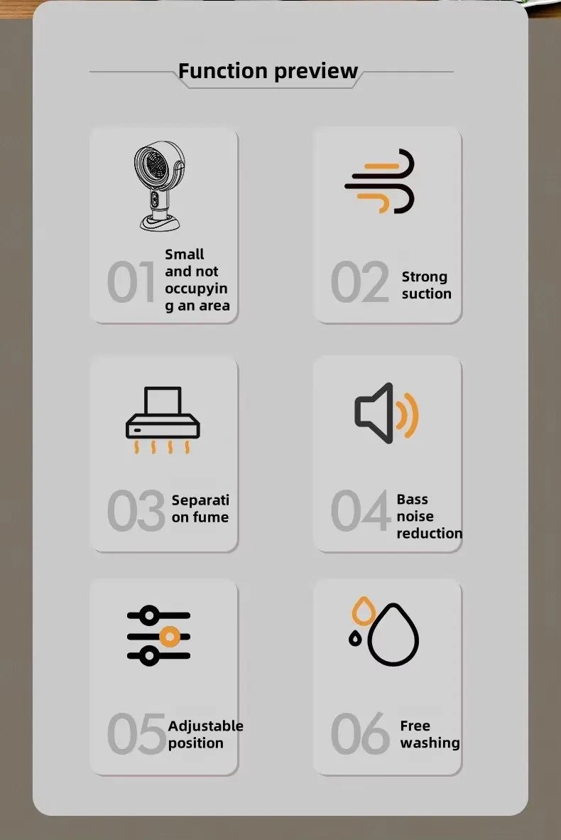 Portable USB Range Hood for Kitchen, Camping, and Indoor BBQ (CFDLP25035)