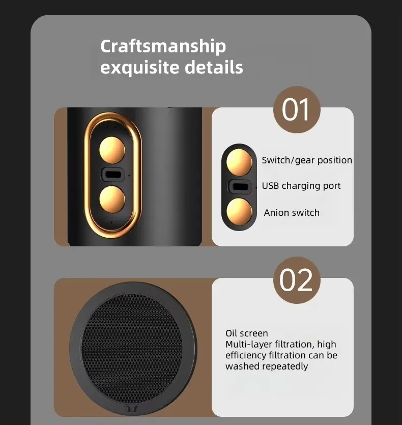 Portable USB Range Hood for Kitchen, Camping, and Indoor BBQ (CFDLP25035)