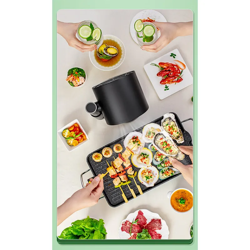 Kitchen Smart Range Hood Tabletop Exhaust Fan with Adjustable Angle Height and 2 Detachabl Washable Filters