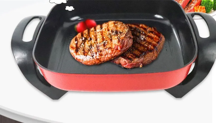 2 in 1 Electric Smokeless Grill and Hot Pot Electric 2 in 1 Hot Pot 2 in 1 BBQ Grill Hot Pot Two-Flavor Two Flavor Double Flavor Hot Pot Electric Grill Hot Pot