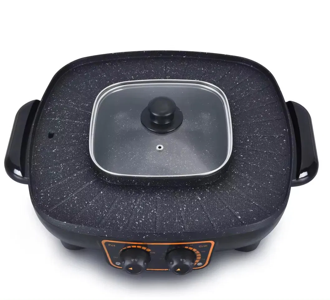 High Quality 2 in 1 Multi-Functional Electric Grills with Hot Pot Electric Griddles Pan