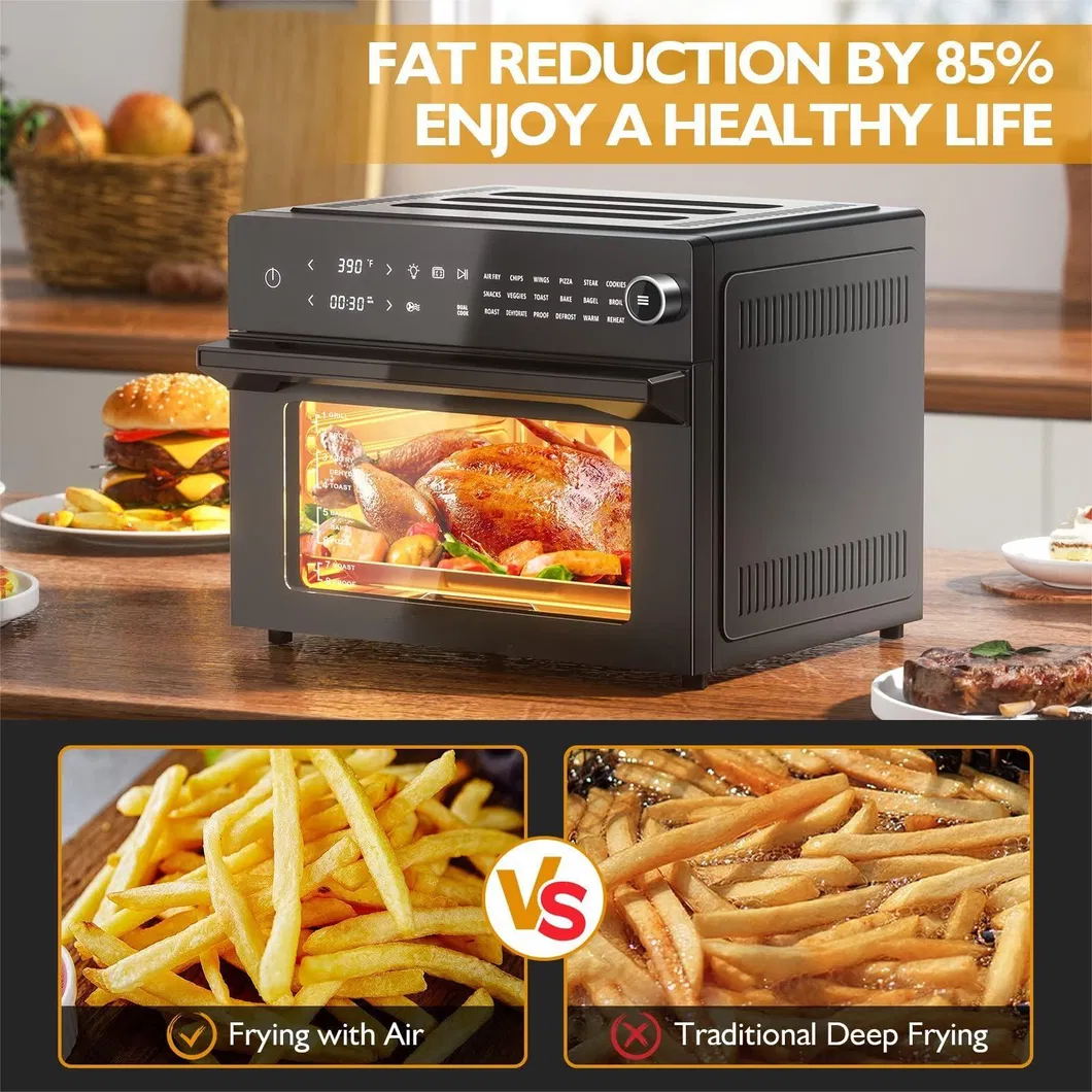 30L Large Countertop Convection 13" Pizza Chicken Basket Air Fryer Toaster Oven
