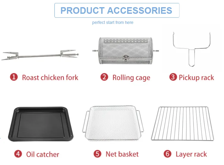 Non Stick LCD Touch Screen Oil Free Electric Digital Air Fryer Oven