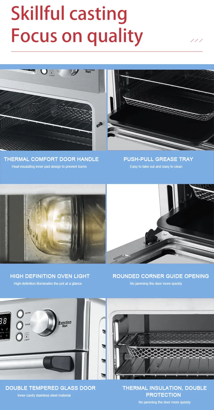 1700W 26L Large Capacity Smart Digital Oil Free Stainless Steel Hot Air Air Fryer Oven