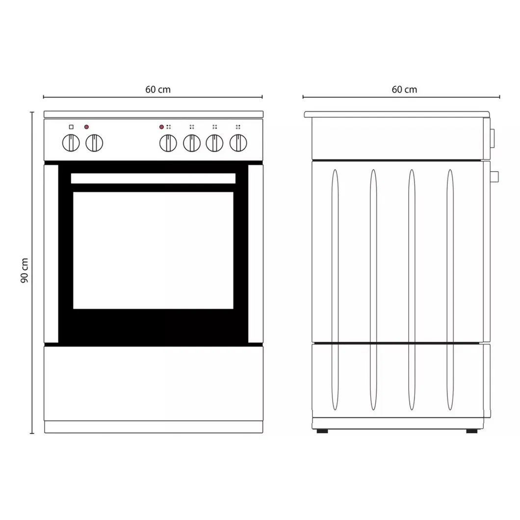 60cm 60cm Free Standing Electric Oven with 4 Infrared Cooker Electric Cooker